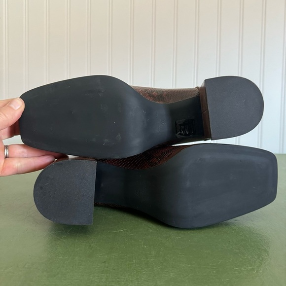 NWT Bruno Ricci for Diane B ALIMA Chunky Loafers in Brown Snake Leather *Italy* - Picture 7 of 14